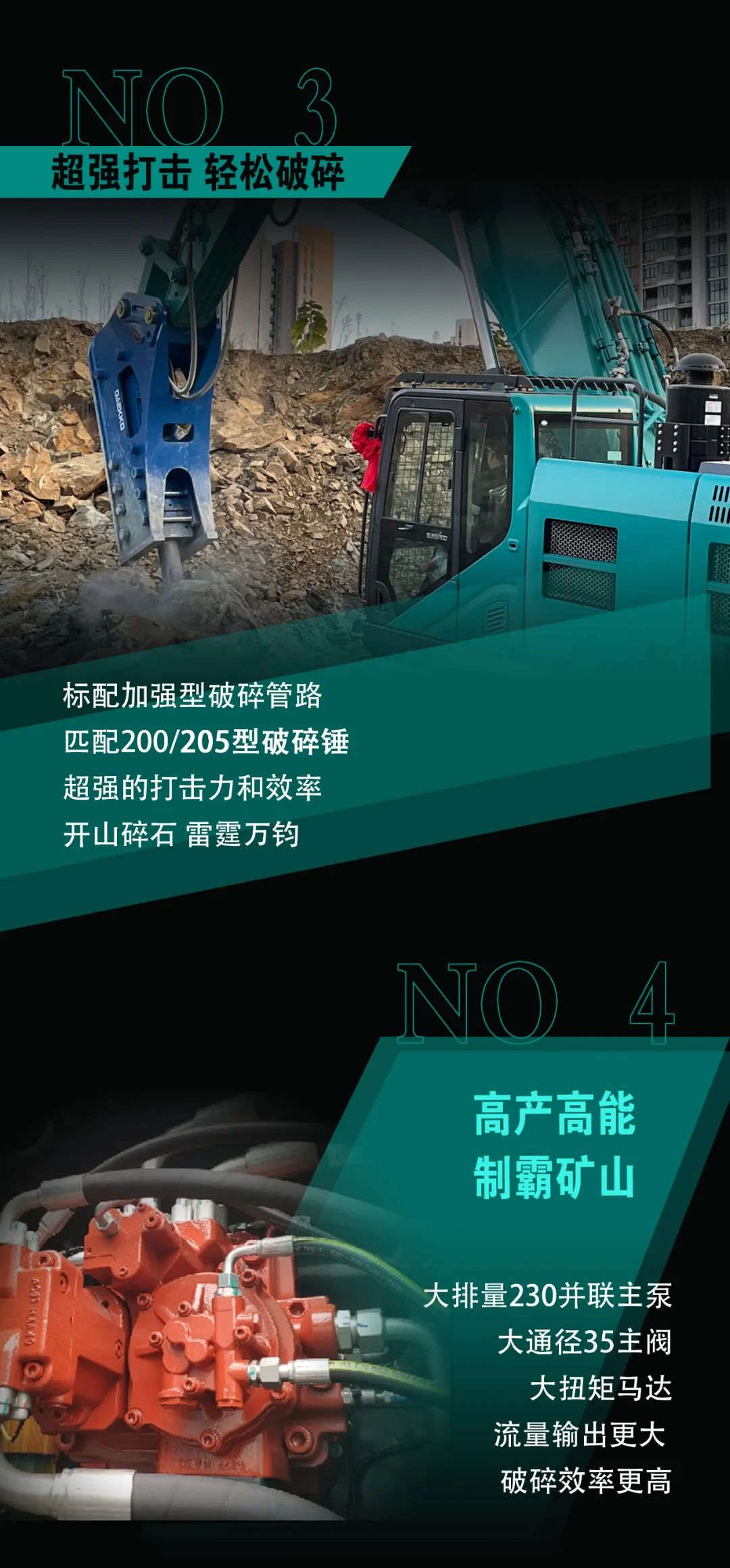 一图读懂 | 专为矿山沉载施工而生！江山智能SWE600FB破碎锤沉磅回归