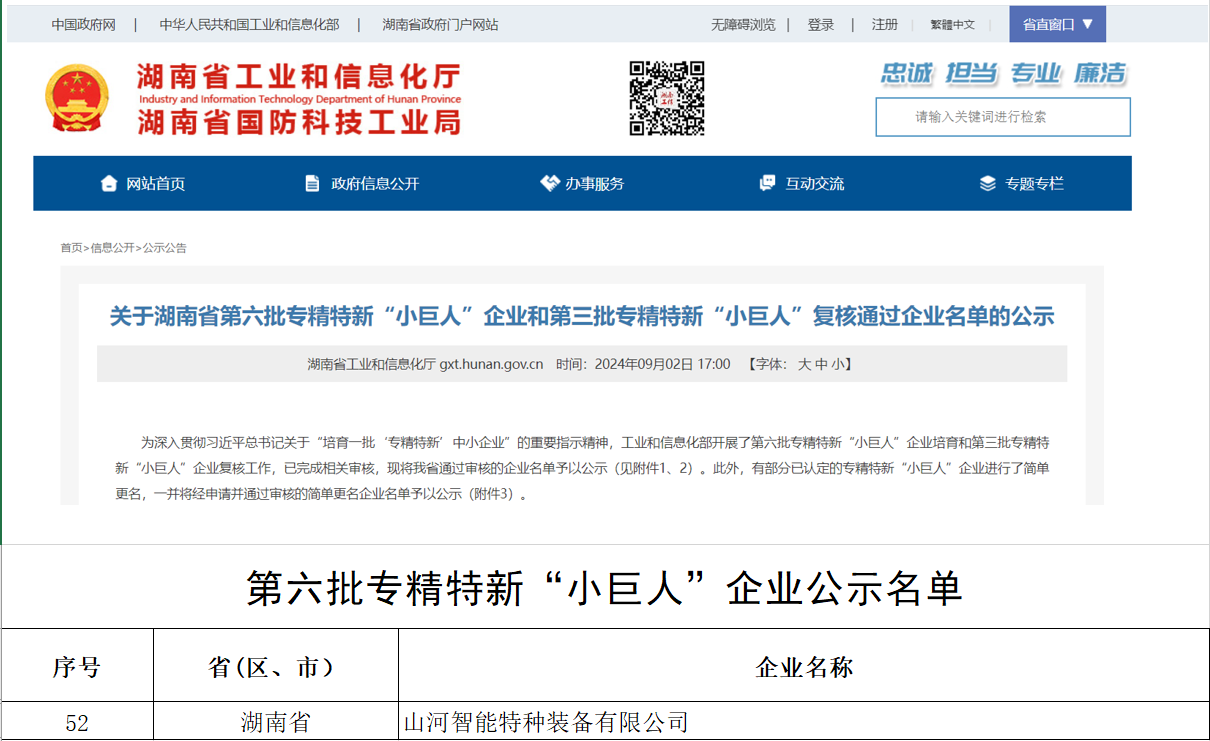 国度技单颁布!江山智能特种设备有限公司获批第六批专精特新“幼巨人”企业!