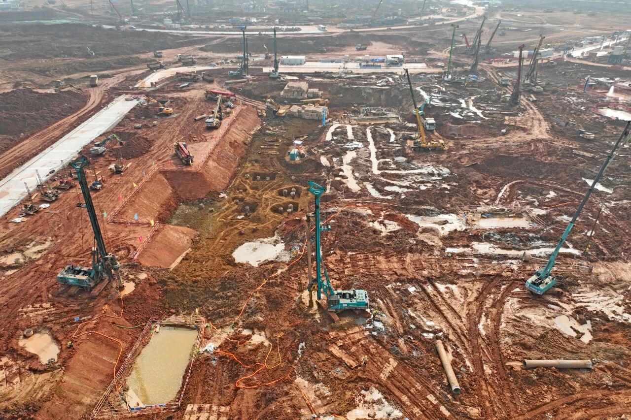 刷新“进度条”、构筑新地标!江山智能旋挖集群助力长沙奥体中心建设